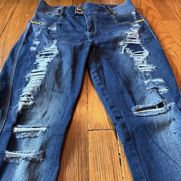 Pit Bull Jeans Distressed Skinny Embellished Brazilian REF# 24079 Size 8 30x28 - Picture 2 of 13